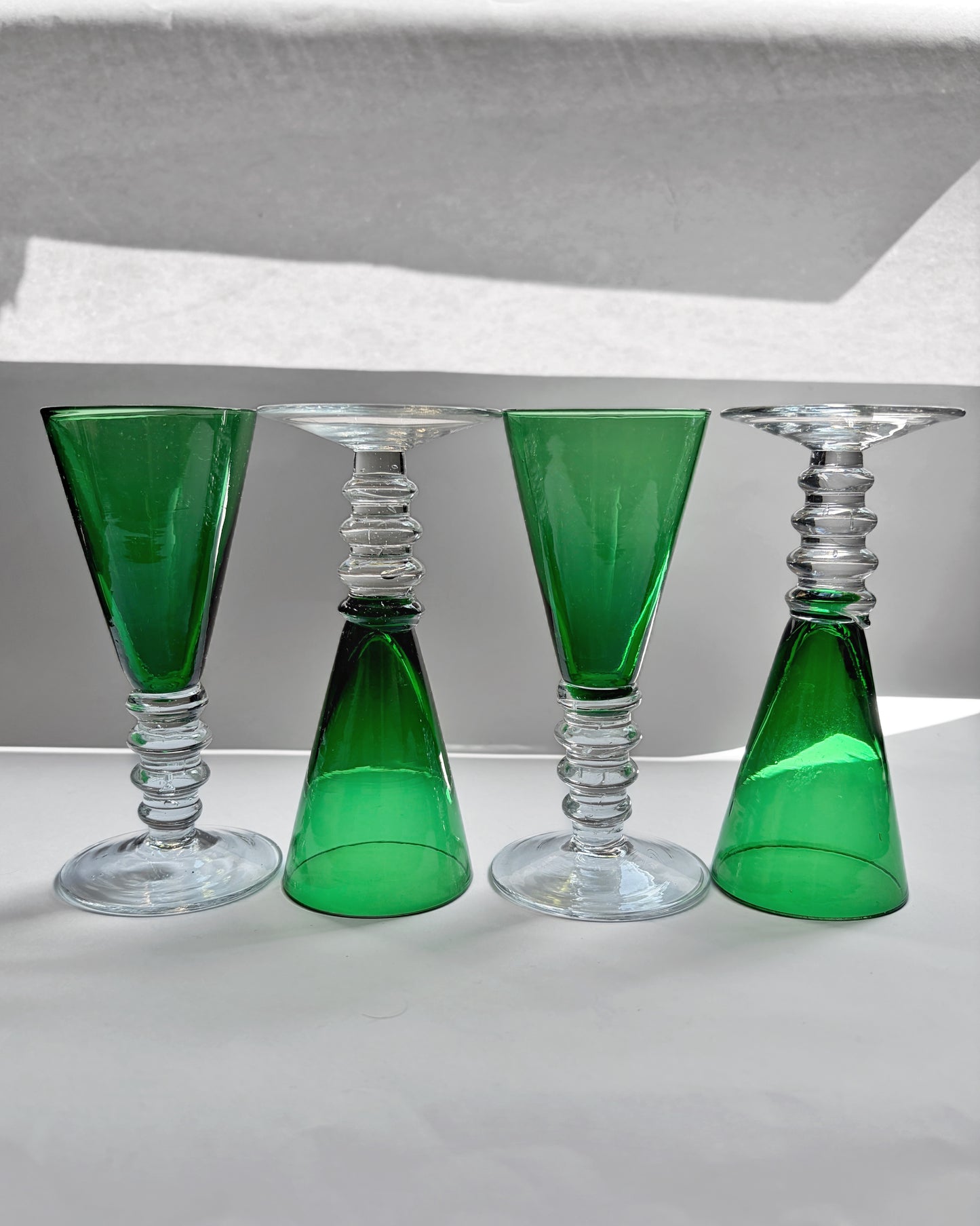 Vintage Mid Century Emerald Green Liqueur Glasses – Set of 4