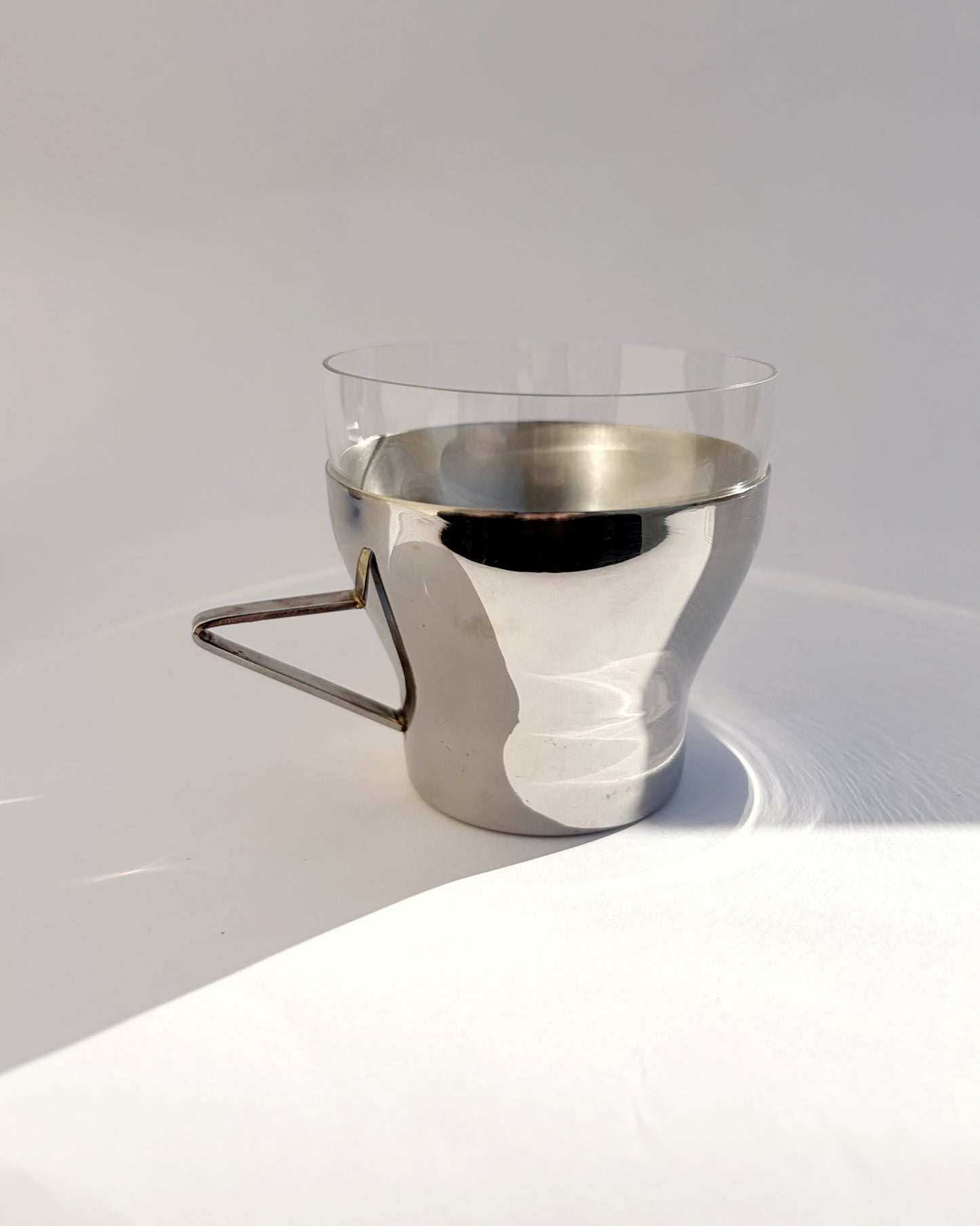 Vintage 1970s Spanish Stainless Steel & Glass Coffee Cups – Set of 2, 4, 6