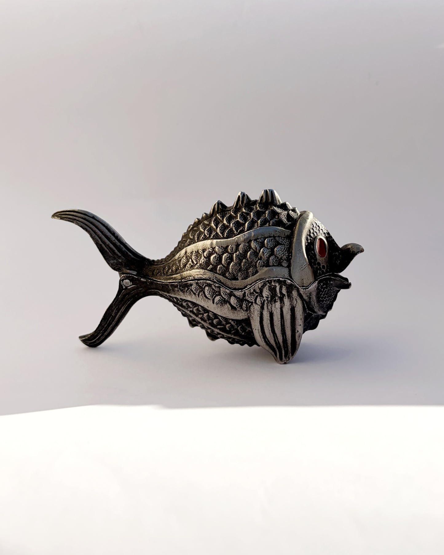 Vintage 1950s Figural Metal Fish Ashtray