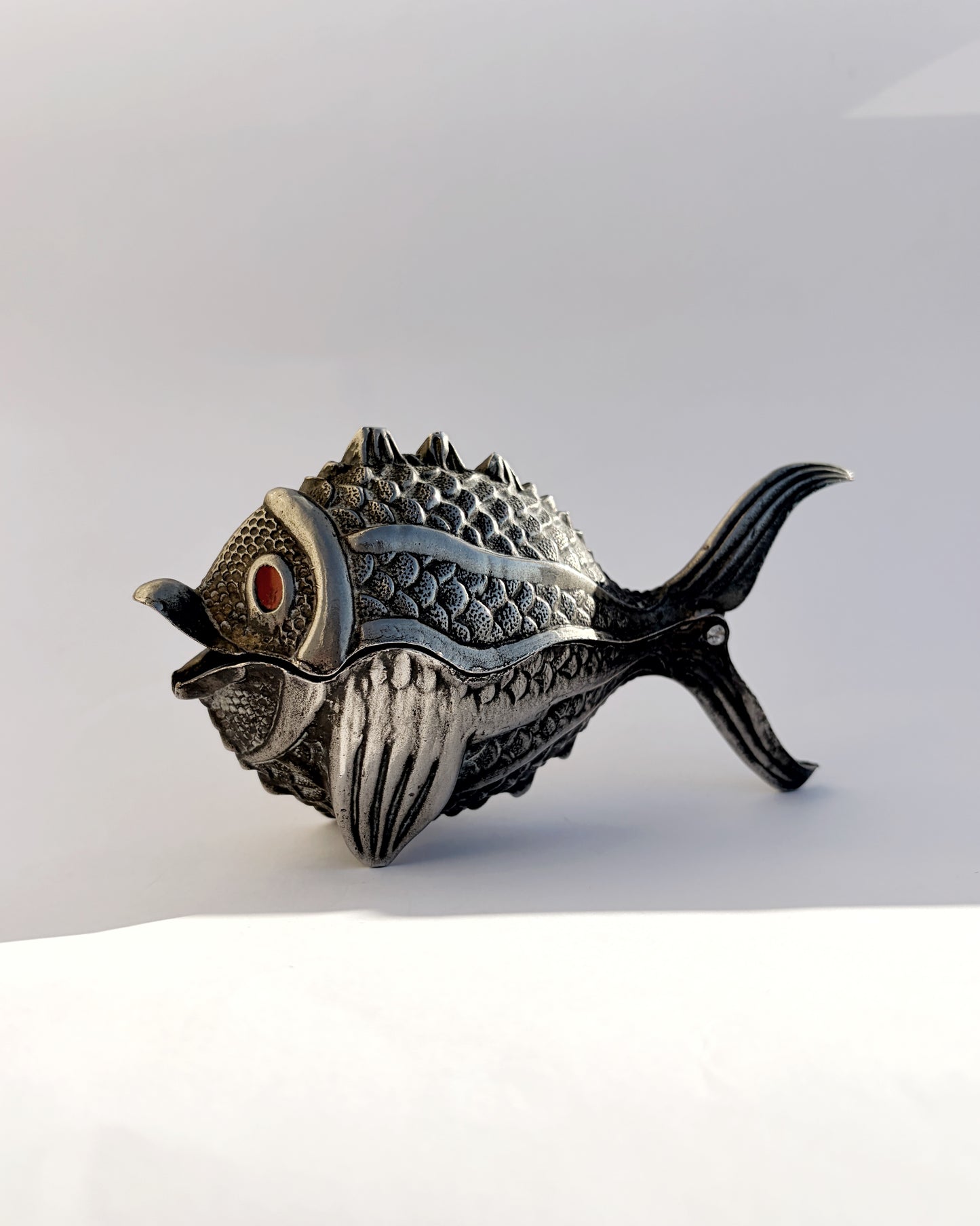 Vintage 1950s Figural Metal Fish Ashtray