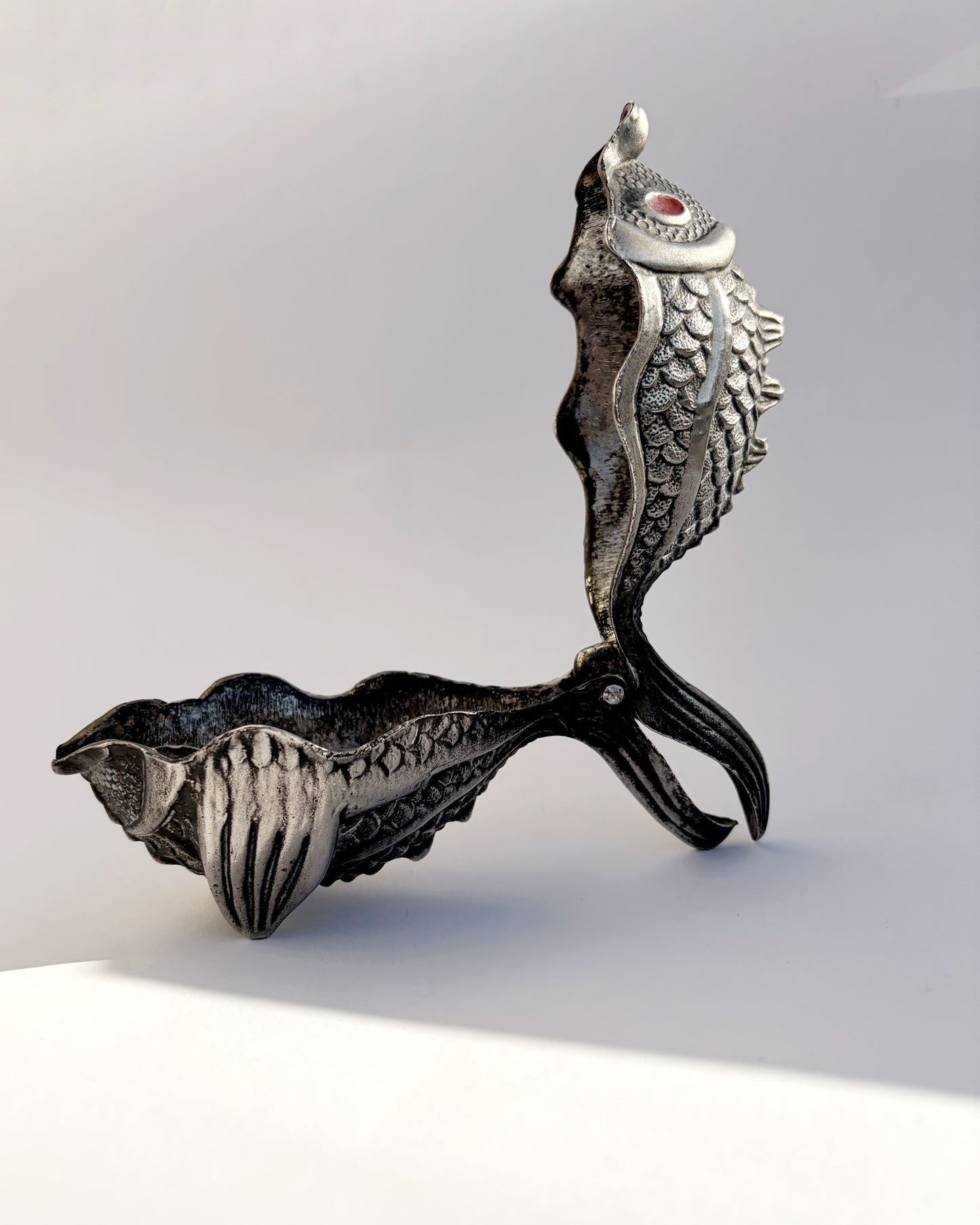 Vintage 1950s Figural Metal Fish Ashtray