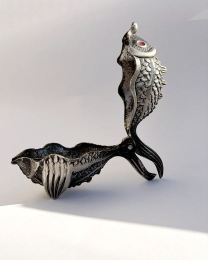 Vintage 1950s Figural Metal Fish Ashtray