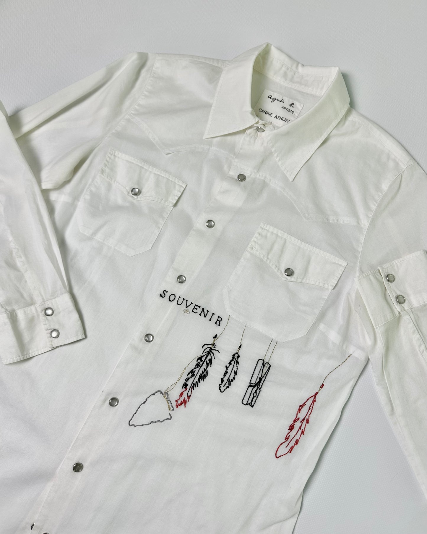 Agnes B. White Embroidered Shirt - Artist Collection