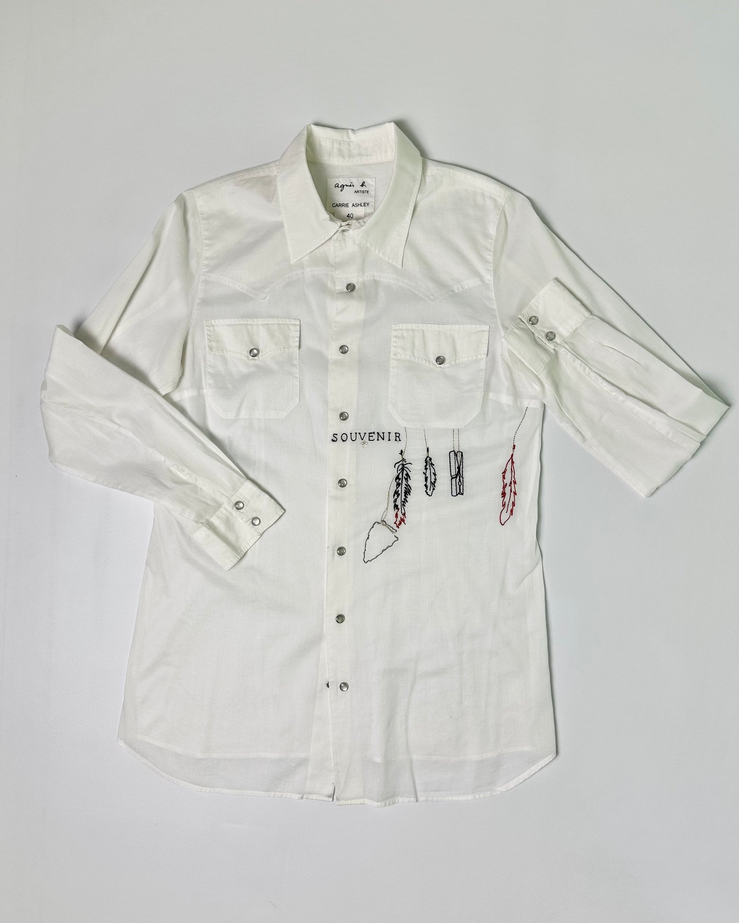Agnes B. White Embroidered Shirt - Artist Collection
