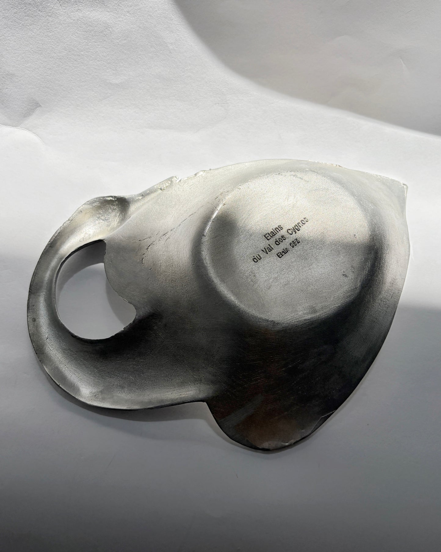 Vintage 1960s French Pewter Swan Vide-Poche Tray