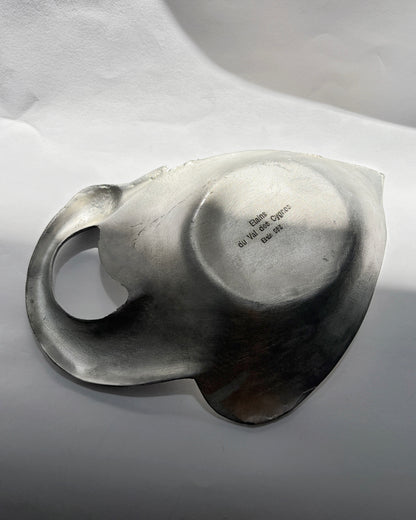 Vintage 1960s French Pewter Swan Vide-Poche Tray