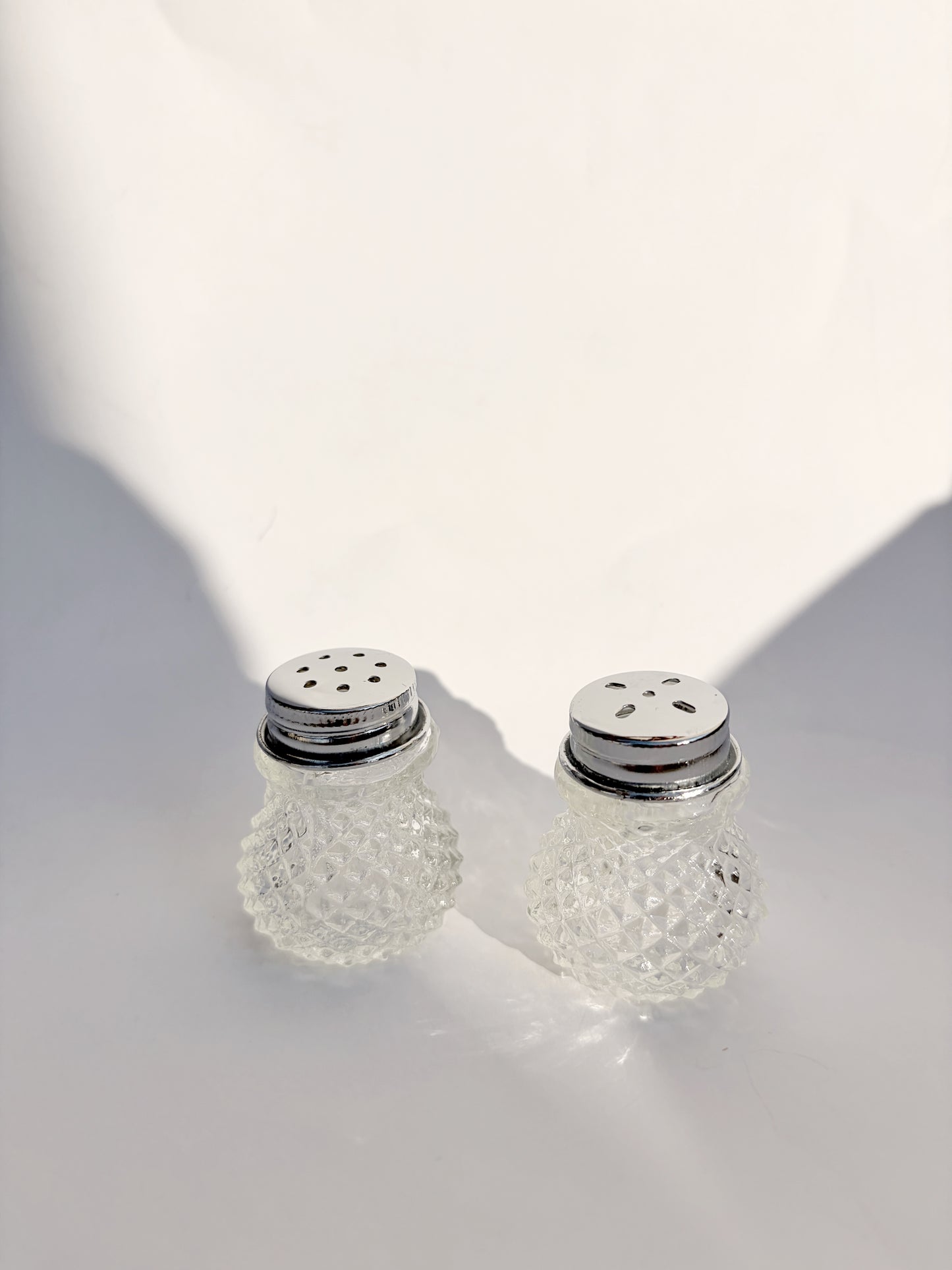 Vintage 1960s–1970s Pressed Glass Salt & Pepper Shakers