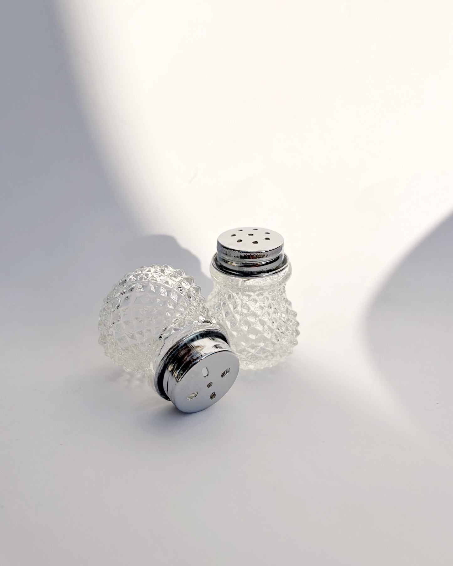 Vintage 1960s–1970s Pressed Glass Salt & Pepper Shakers
