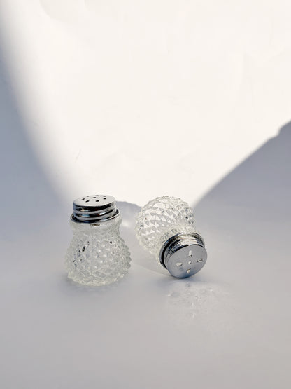 Vintage 1960s–1970s Pressed Glass Salt & Pepper Shakers