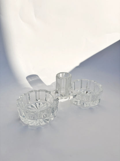 Vintage Crystal Salt, Pepper & Toothpick Set