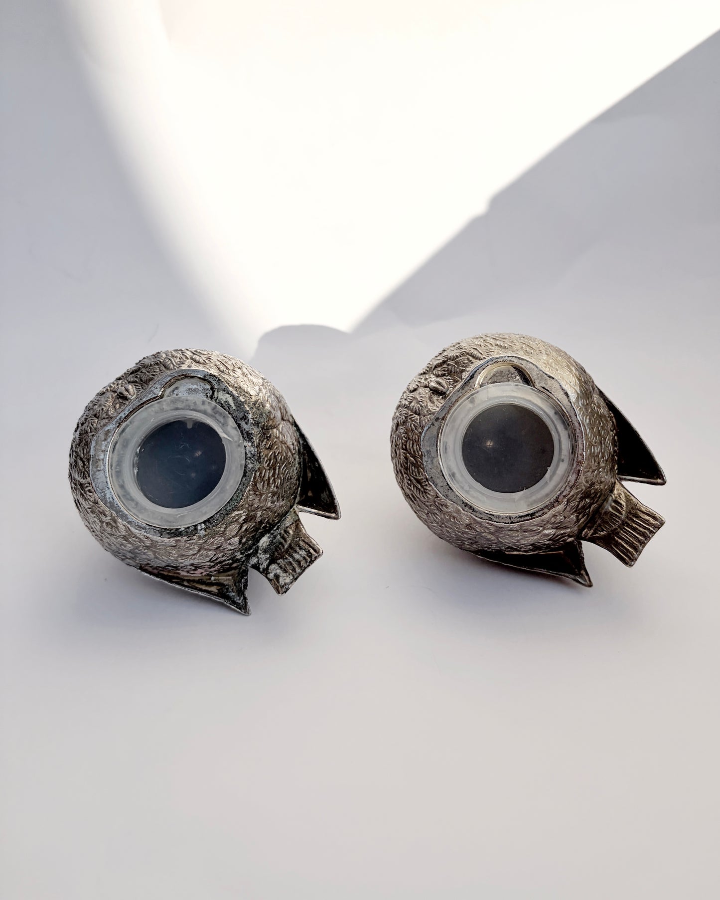 Vintage 1960s–70s Silver Plated Sparrow Salt & Pepper Shakers