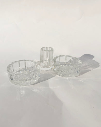 Vintage Crystal Salt, Pepper & Toothpick Set