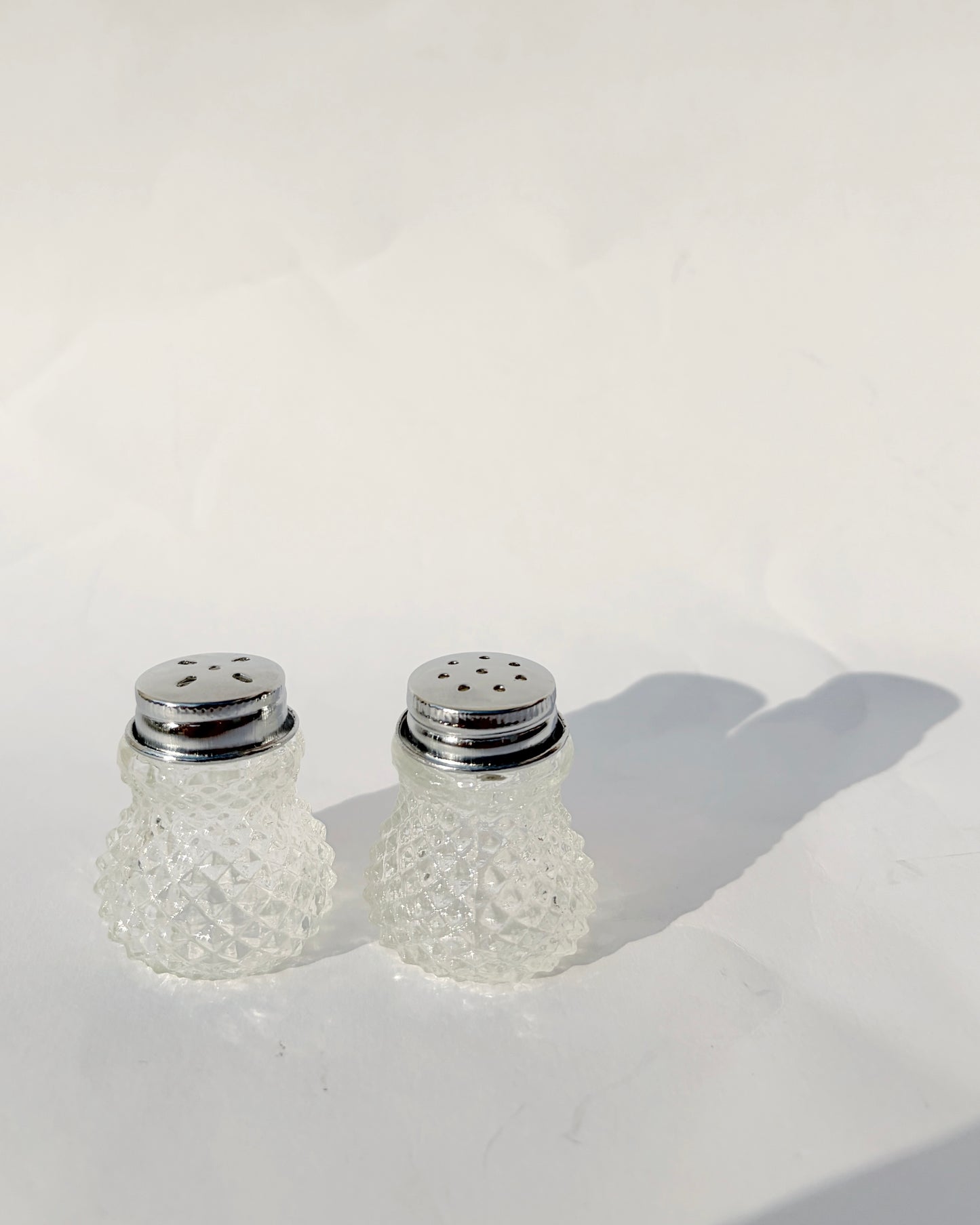 Vintage 1960s–1970s Pressed Glass Salt & Pepper Shakers