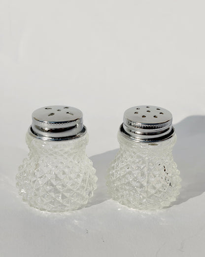 Vintage 1960s–1970s Pressed Glass Salt & Pepper Shakers