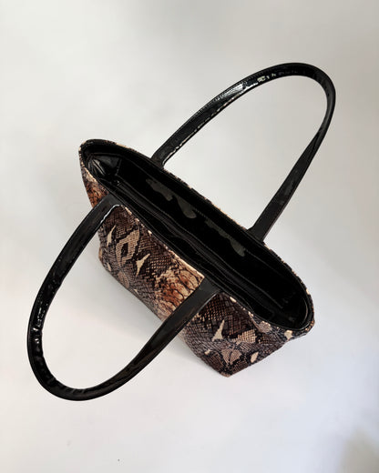 Vintage 1980s Snakeskin-Effect Handbag – Made in Italy