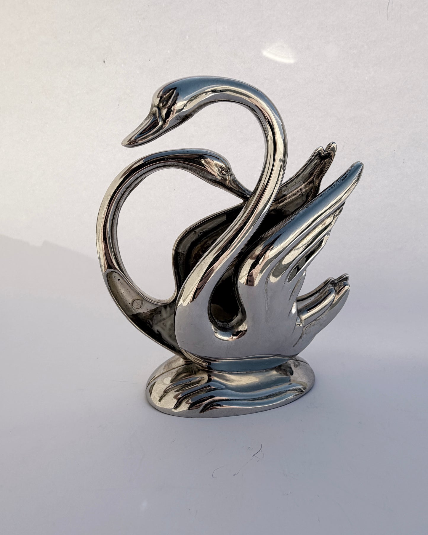 Vintage 1980s Silver Plated Swan Napkin Holder