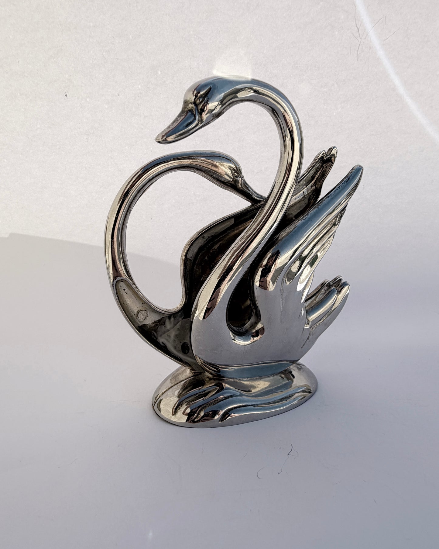 Vintage 1980s Silver Plated Swan Napkin Holder