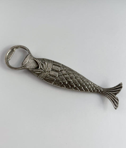 Vintage 1960s Fish-Shaped Metal Bottle Opener