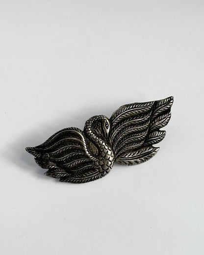 Vintage 1970s Swan Metal Hair Clip