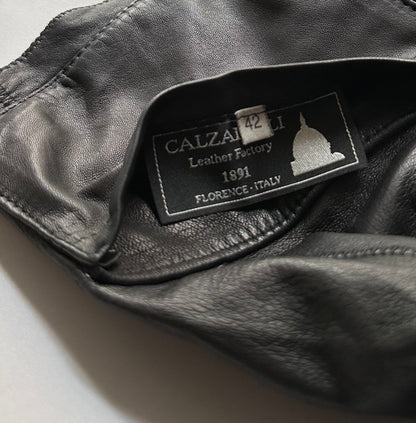 90s Black Double Faced Italian Leather Jacket