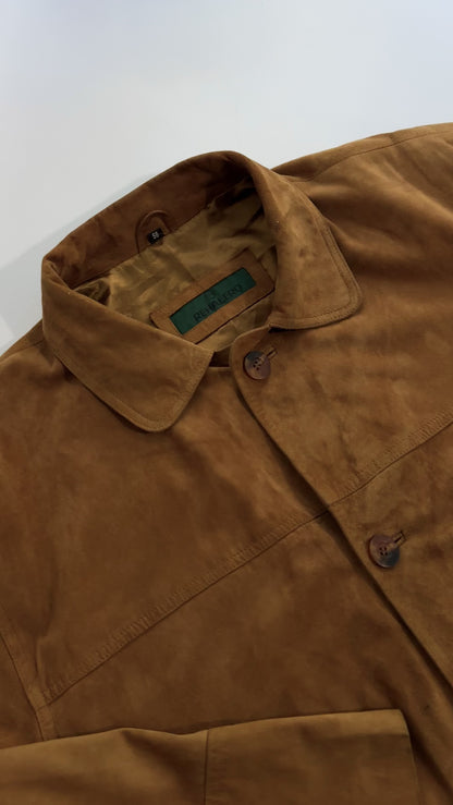 80s Goatskin Caramel Brown Suede Jacket