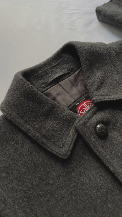 90s Austrian Grey Wool Loden Coat