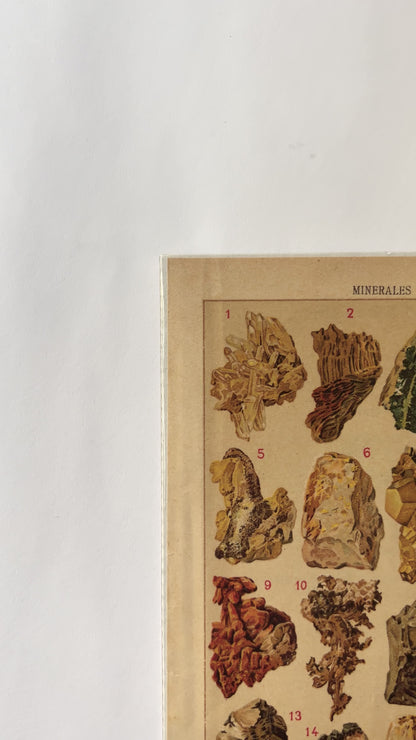 Antique 1914 Mineral Lithograph Print