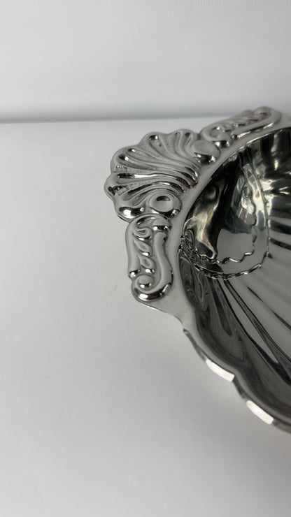 Vintage 1980s Shell Shaped Metal Dish