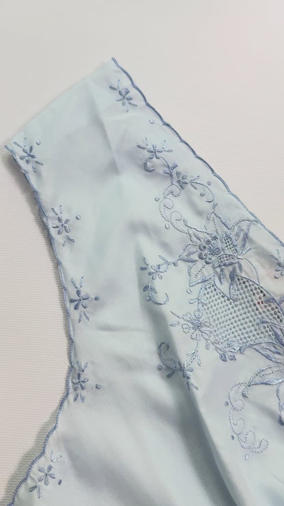 50s Pale Blue Embroidered Nightgown
