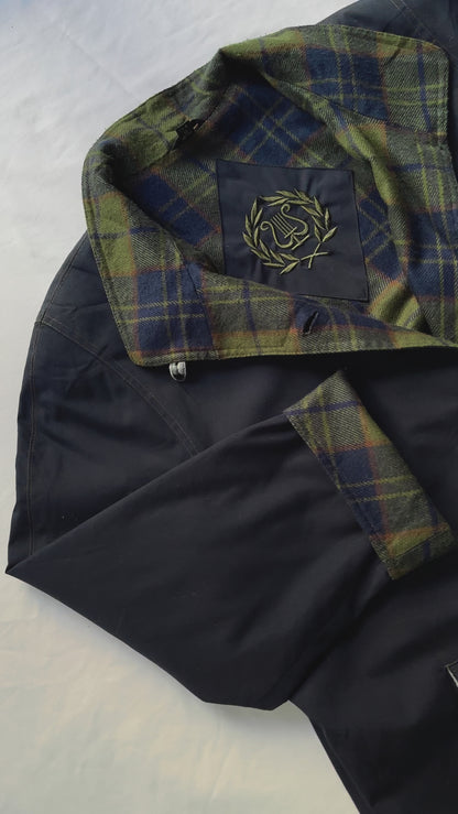 90s Navy Cotton Trench Coat