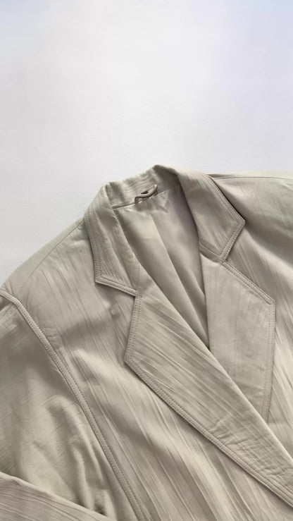 80s Cream Leather Jacket