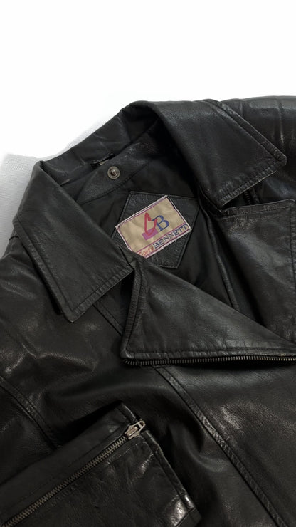 80s Black Leather Jacket