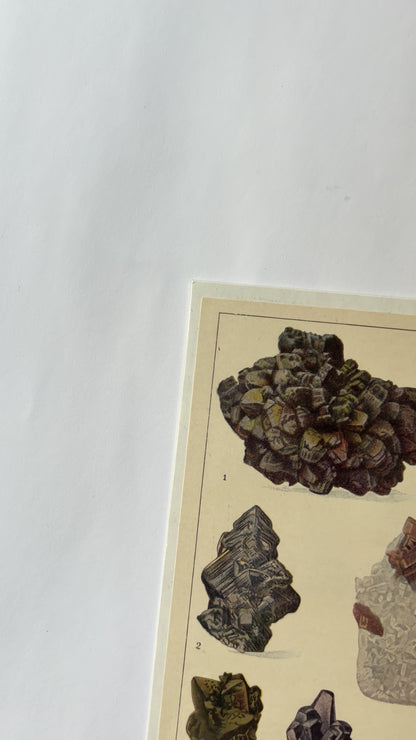 Antique 1926 Mineral Lithograph Print
