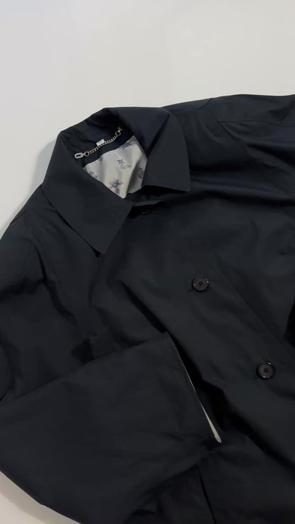 80s Dark Navy Trench Coat