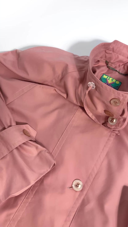 80s Dusty Rose Trench Coat