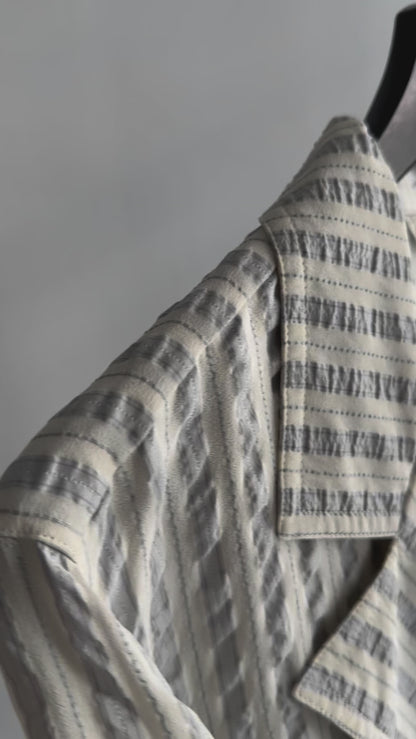 80s Valentino Garavani Striped Textured Blouse