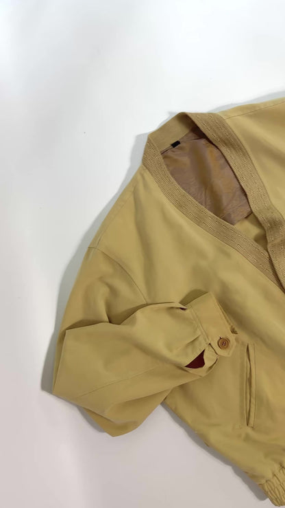80s Beige Bomber Jacket