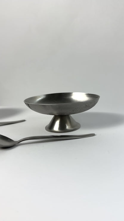 Vintage 1970s Stainless Steel Dessert Coupes with Spoons – Set of 2, 4, 6