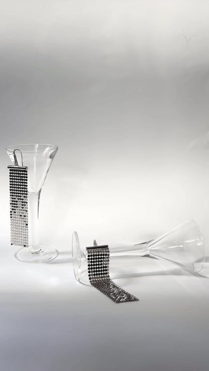 Vintage 1990s Liquid Metal Mesh Drop Earrings