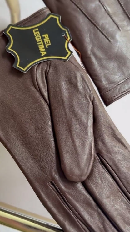 90s Brown Goat Leather Gloves - Size 9 1/2, NOS