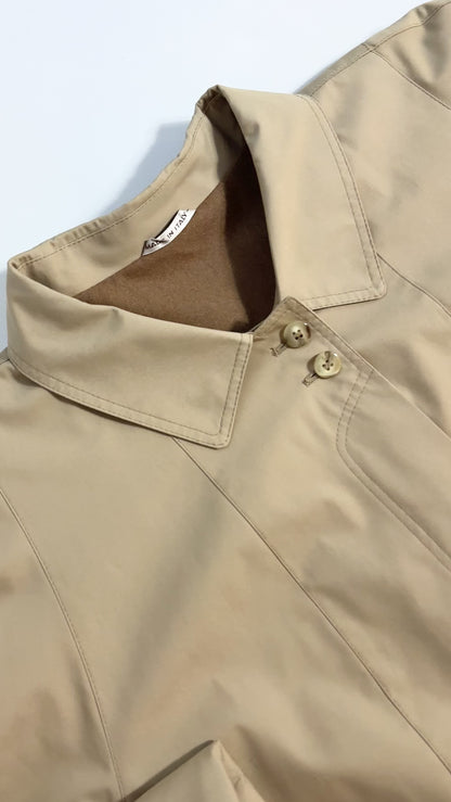 90s Italian Oversized Beige Trench Coat, NOS