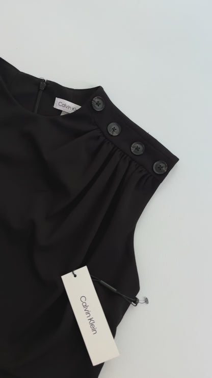 Calvin Klein Black Scuba Crepe Dress