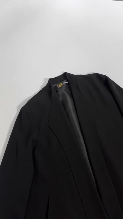 90s Black Virgin Wool Coat