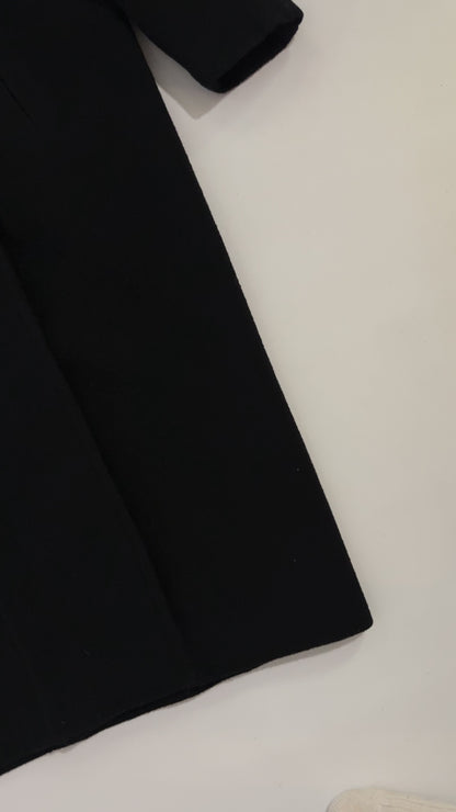 90s Black Coat with Jewel Buttons