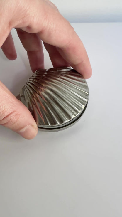 Vintage Silver Plated Shell Pill Box