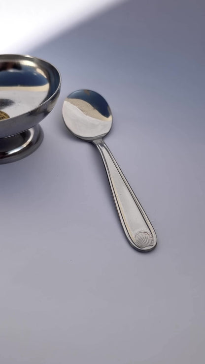 Vintage 1970s RC Inox France Dessert Cups & Spoons – Set of 2, 4, 6