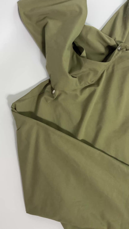 1970s/80s Olive Green Hooded Coat