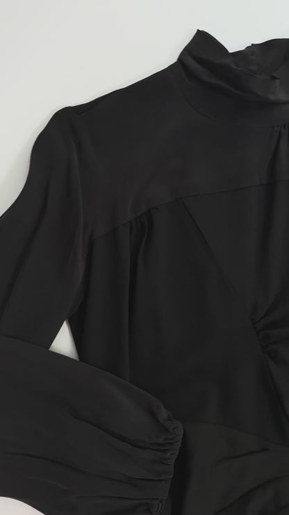 90s Sportmax by Max Mara Wool Silk Black Dress