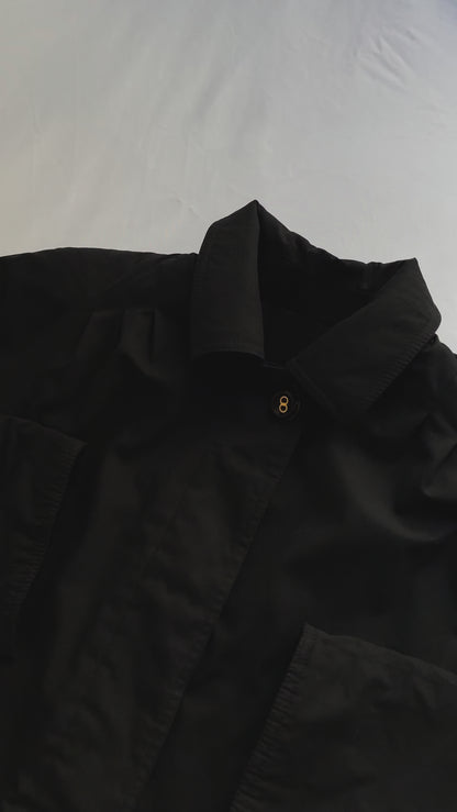 90s Italian Black Trench Coat