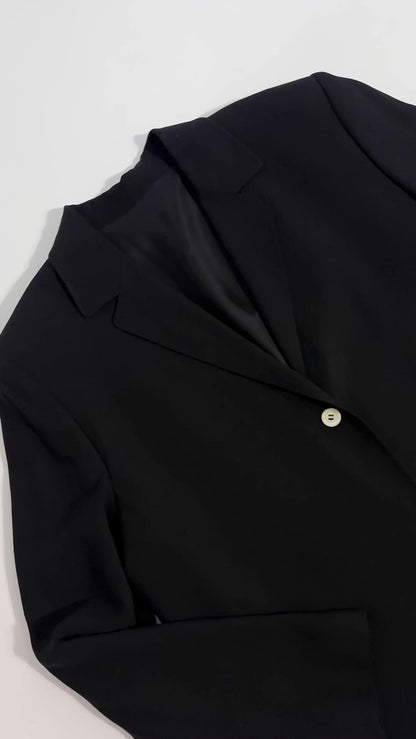 2000s Burberry Black Wool Blend Blazer